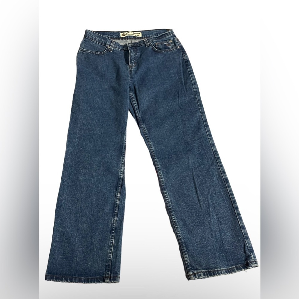 Vintage Harley Davidson High Rise Straight Leg Boot Cut Jeans Size 8 P - Picture 4 of 11